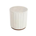 White Distressed Fluted Accent Table