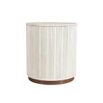 White Distressed Fluted Accent Table