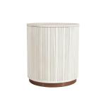 White Distressed Fluted Accent Table