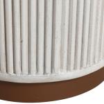 White Distressed Round Fluted Accent Table