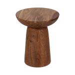 Brown Wood Grooved Base Accent Table