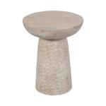 Whitewash Wood Grooved Base Accent Table