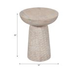 Whitewash Wood Grooved Base Accent Table