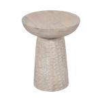 Whitewash Wood Grooved Base Accent Table