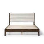 Boucle Upholstered Dark Walnut Aiden Queen Bed