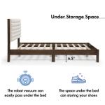 Boucle Upholstered Dark Walnut Aiden Queen Bed