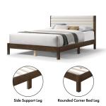 Boucle Upholstered Dark Walnut Aiden Queen Bed