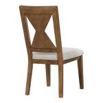 Rustic Oak Wood Triaton Dining Chairs, Set of 2