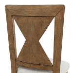 Rustic Oak Wood Triaton Dining Chairs, Set of 2