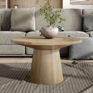Oak Wood Round Leanne Coffee Table