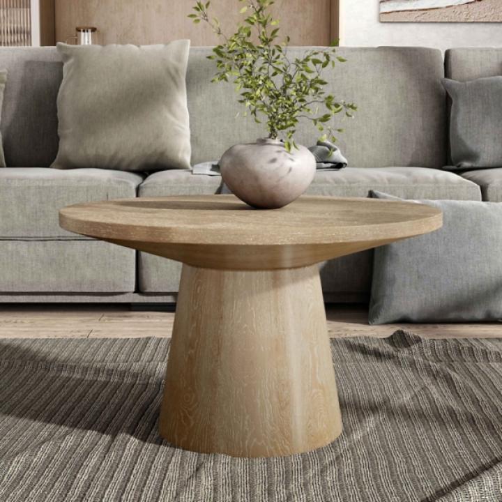 Oak Wood Round Leanne Coffee Table