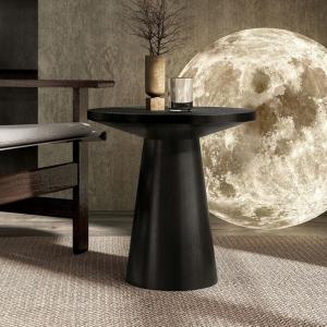 Black Wood Round Leanne Accent Table