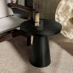 Black Wood Round Leanne Accent Table