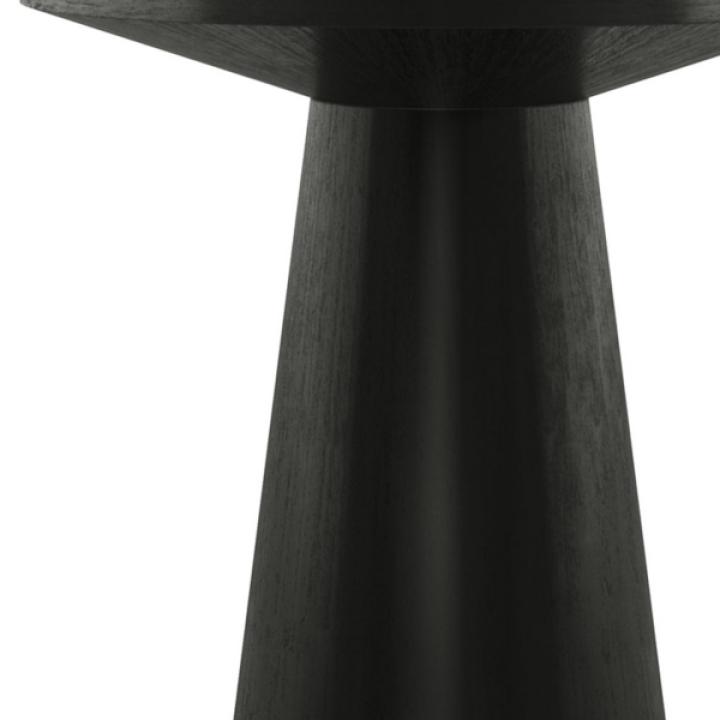 Black Wood Round Leanne Accent Table