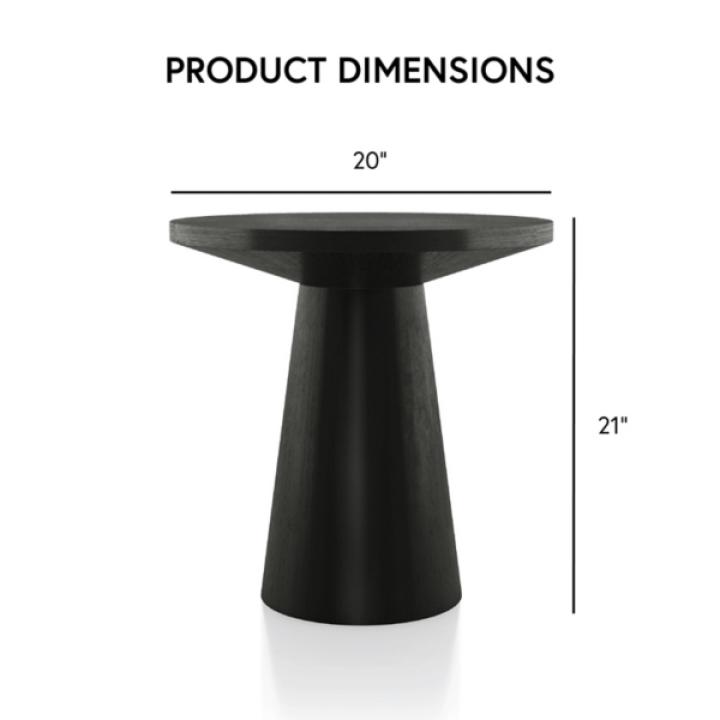 Black Wood Round Leanne Accent Table