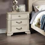 Antique White Emma 2-Drawer Wood Nightstand