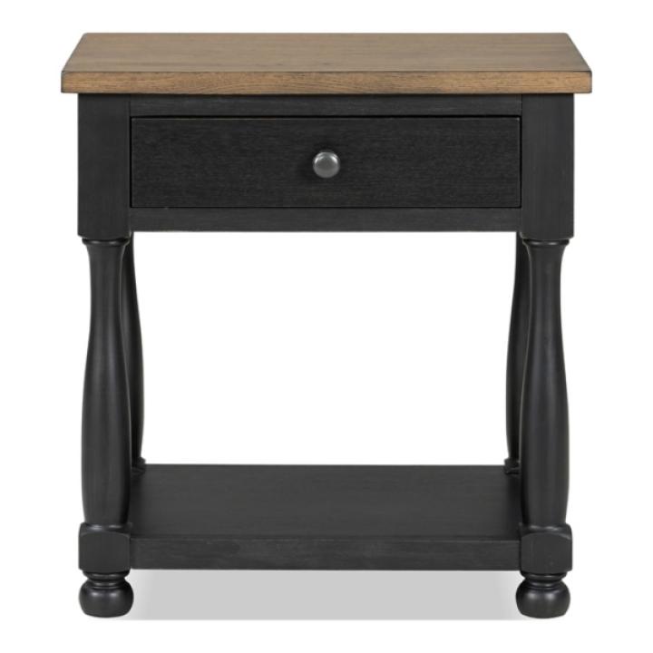 Two Tone Oak and Black Windcrest Nighstand