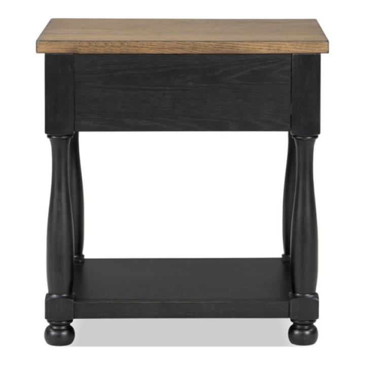 Two Tone Oak and Black Windcrest Nighstand