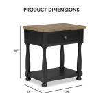 Two Tone Oak and Black Windcrest Nighstand