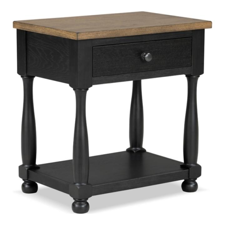 Two Tone Oak and Black Windcrest Nighstand