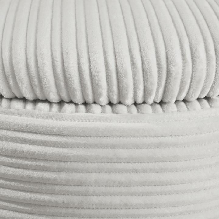 Ivory Corded Brayfield Storage Ottoman