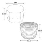 Ivory Corded Brayfield Storage Ottoman