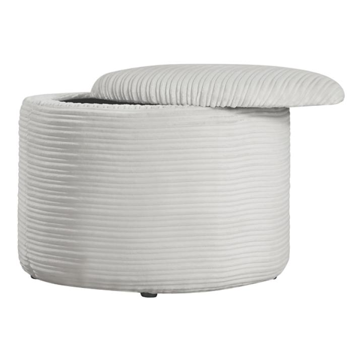 Ivory Corded Brayfield Storage Ottoman