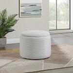 Ivory Corded Brayfield Storage Ottoman