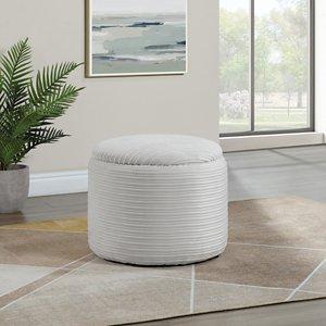 Ivory Corded Brayfield Storage Ottoman