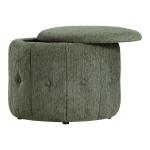Pine Green Tufted Round Storage Ottoman