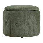 Pine Green Tufted Round Storage Ottoman