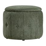 Pine Green Tufted Round Storage Ottoman