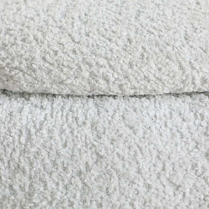 Light Gray Tufted Sherpa Storage Ottoman