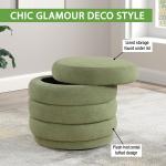 Moss Green Tufted Cecil Storage Ottoman