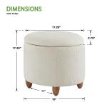 Snow White Upholstered Lyra Storage Ottoman