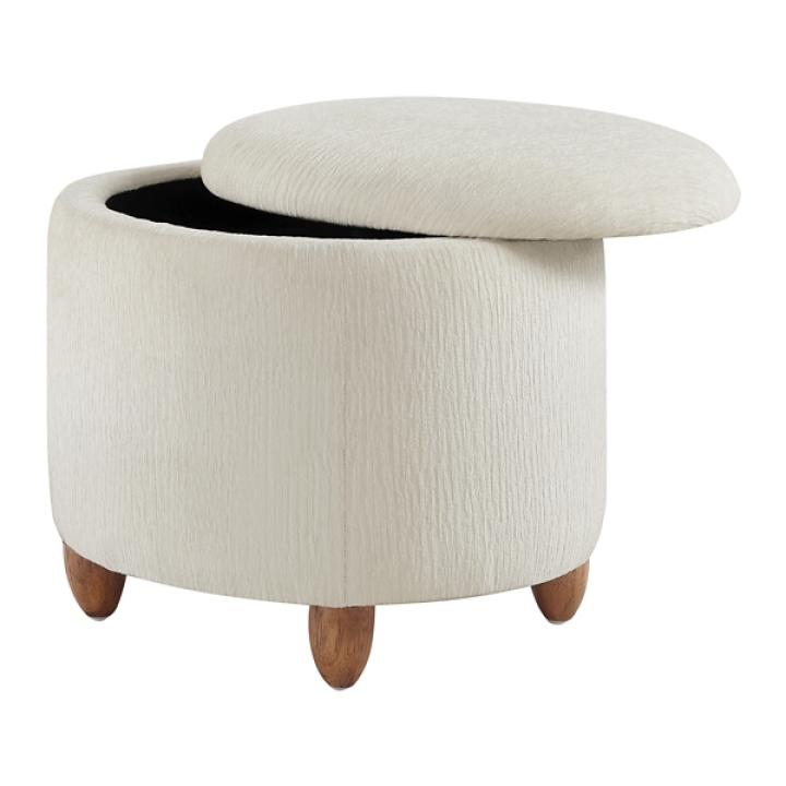Snow White Upholstered Lyra Storage Ottoman
