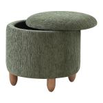 Pine Green Upholstered Lyra Storage Ottoman