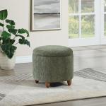 Pine Green Upholstered Lyra Storage Ottoman