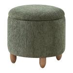 Pine Green Upholstered Lyra Storage Ottoman