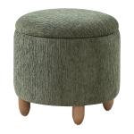 Pine Green Upholstered Lyra Storage Ottoman