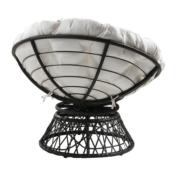 White Papasan Swivel Accent Chair