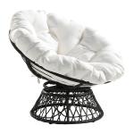 White Papasan Swivel Accent Chair