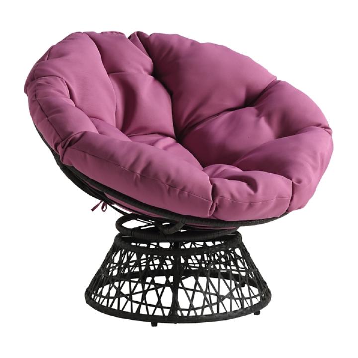 Purple Papasan Swivel Accent Chair