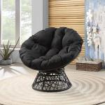 Black Papasan Swivel Accent Chair