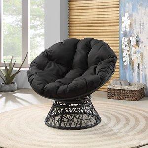Black Papasan Swivel Accent Chair