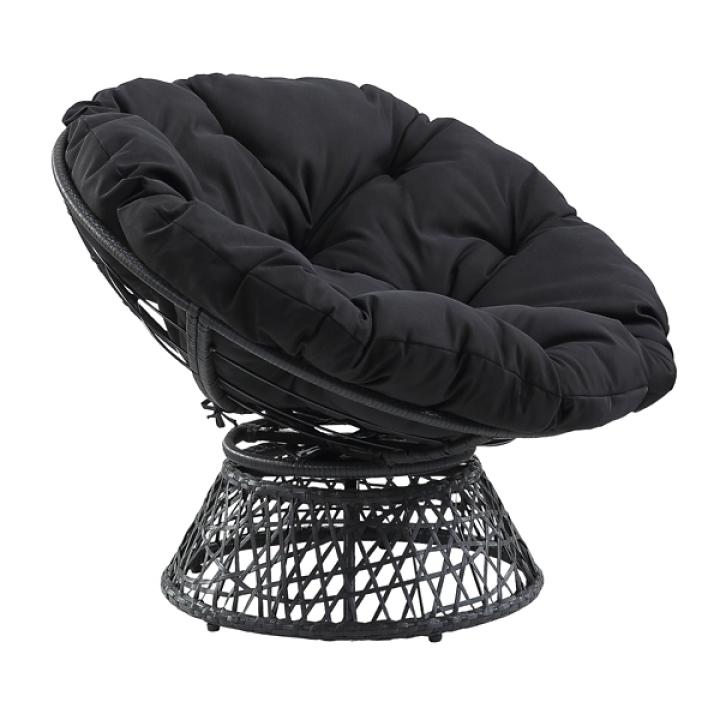 Black Papasan Swivel Accent Chair
