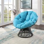 Blue Papasan Swivel Accent Chair