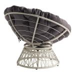 Gray Wicker Swivel Accent Chair