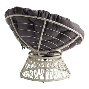 Gray Wicker Swivel Accent Chair