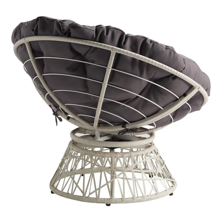 Gray Wicker Swivel Accent Chair